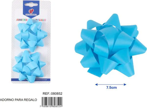 Guirnalda de estrellas de color liso de 7.5 cm, 2 piezas, color azul