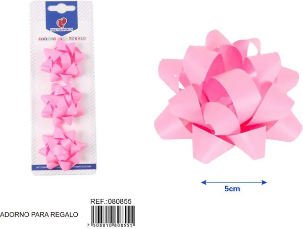 Guirnalda de estrellas de color liso de 5 cm, 3 piezas, color rosa