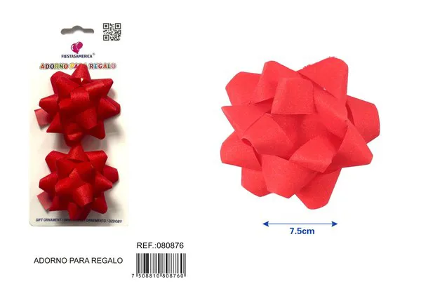 Guirnalda de estrellas con escarcha de 7.5 cm, 2 piezas, color rojo