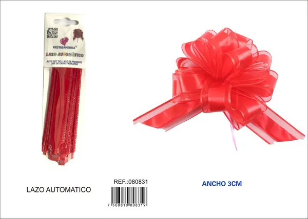 Guirnalda de flores esféricas de tul de 3 cm, color rojo