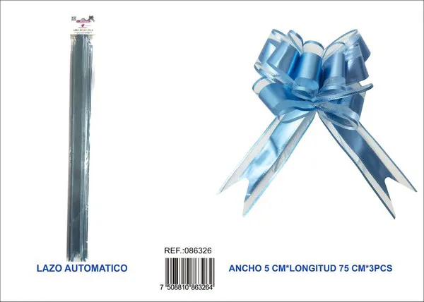 Guirnalda de color liso de 5x75 cm, 3 piezas, color azul claro