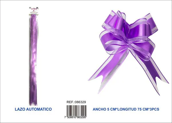 Guirnalda de color liso de 5x75 cm, 3 piezas, color morado claro