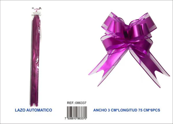 Guirnalda de color liso de 3x75 cm, 6 piezas, color fucsia