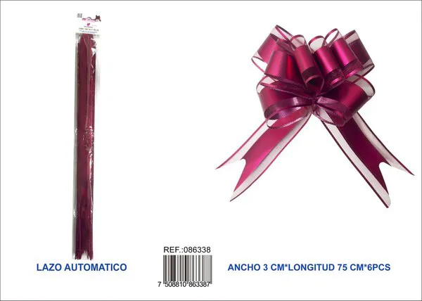 Guirnalda de color liso de 3x75 cm, 6 piezas, color rojo vino
