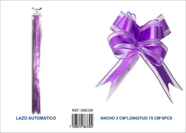 Guirnalda de color liso de 3x75 cm, 6 piezas, color morado claro