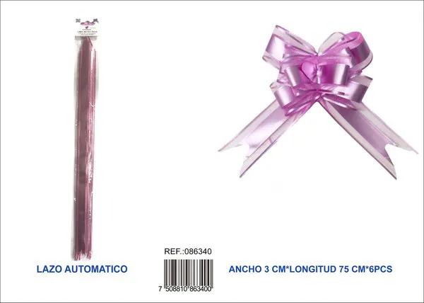 Guirnalda de color liso de 3x75 cm, 6 piezas, color rosa claro