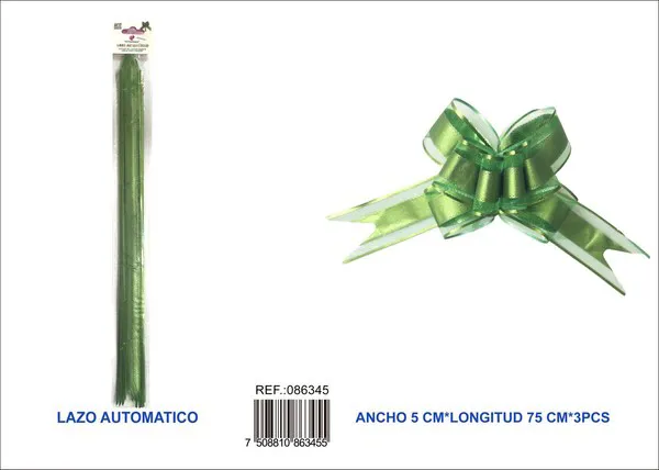 Guirnalda de escarcha de 5x75 cm, 3 piezas, color verde oscuro