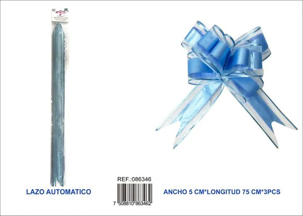 Guirnalda de escarcha de 5x75 cm, 3 piezas, color azul claro