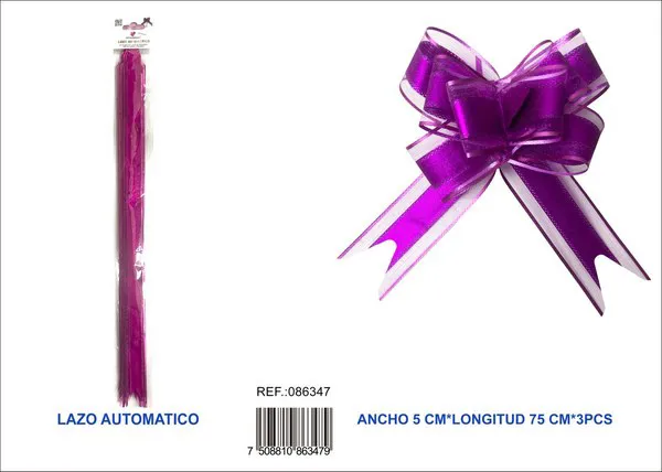 Guirnalda de escarcha de 5x75 cm, 3 piezas, color fucsia