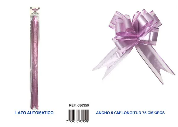 Guirnalda de escarcha de 5x75 cm, 3 piezas, color rosa claro