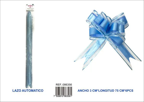 Guirnalda de escarcha de 3x75 cm, 6 piezas, color azul claro