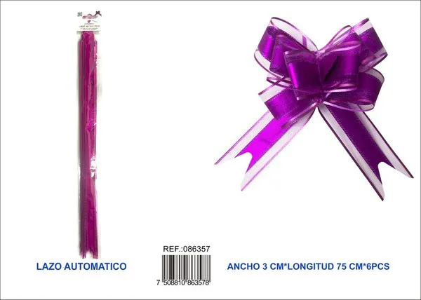 Guirnalda de escarcha de 3x75 cm, 6 piezas, color fucsia