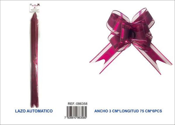 Guirnalda de escarcha de 3x75 cm, 6 piezas, color rojo vino