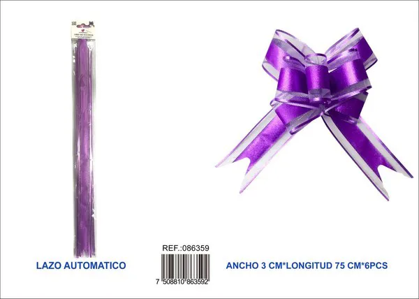Guirnalda de escarcha de 3x75 cm, 6 piezas, color morado claro