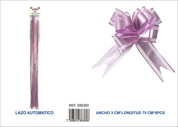 Guirnalda de escarcha de 3x75 cm, 6 piezas, color rosa claro