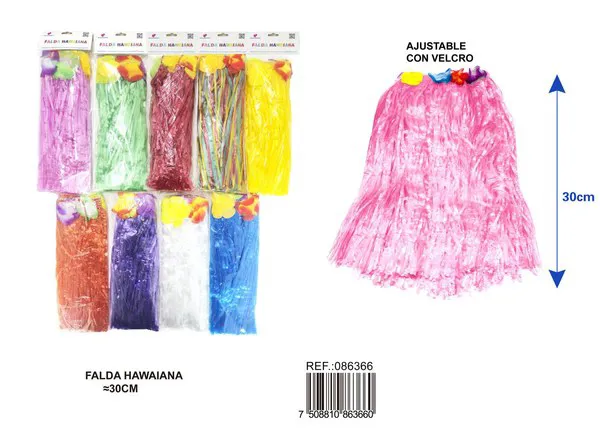 Falda hawaiana de 30 cm