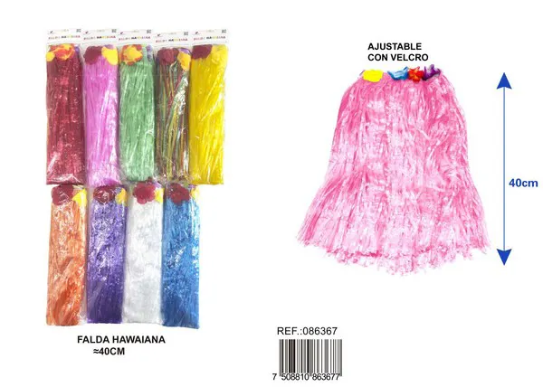 Falda hawaiana de 40 cm