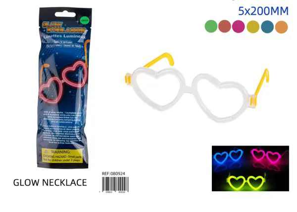 Lentes fluorescentes de corazón de 5x200 mm
