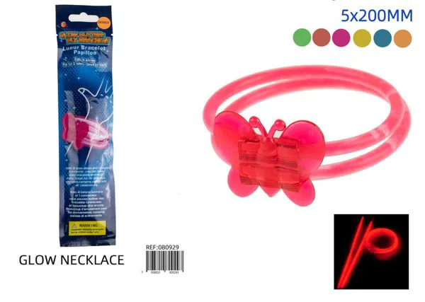 Pulsera fluorescente de mariposa de 5x200 mm