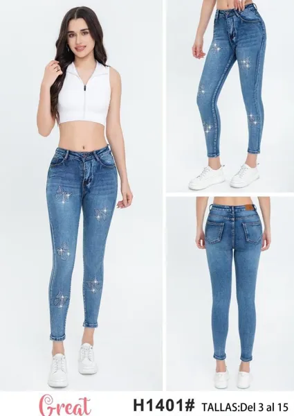 Jeans con pedrería