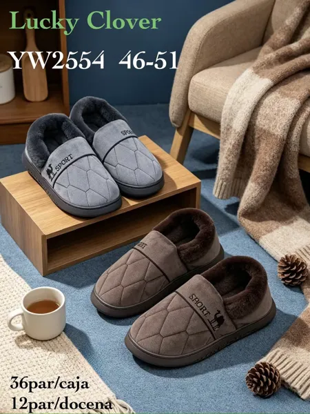 Pantuflas acolchadas con forro de peluche