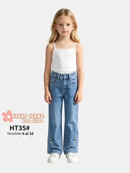 Jeans para niña con botones