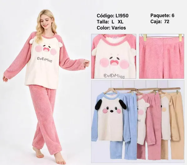 Pijama de dos piezas de peluche