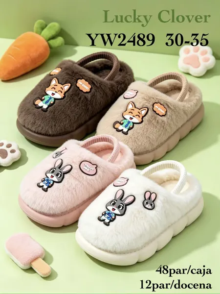 Pantuflas infantiles con personajes