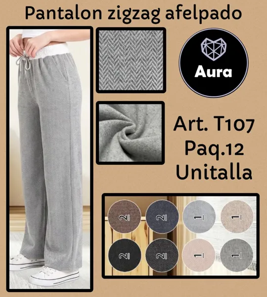 Pantalon zigzag afelpado