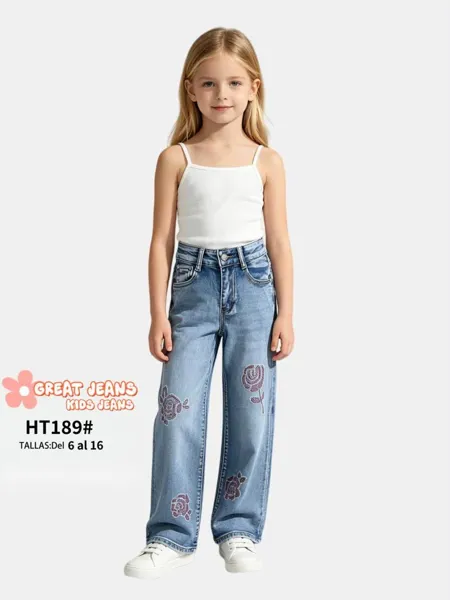 Jeans con diseño de flores