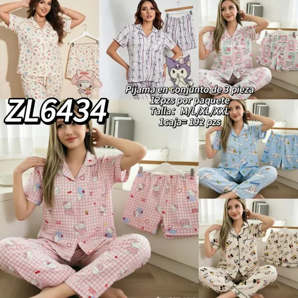 Pijama de conjunto con estampado de personajes