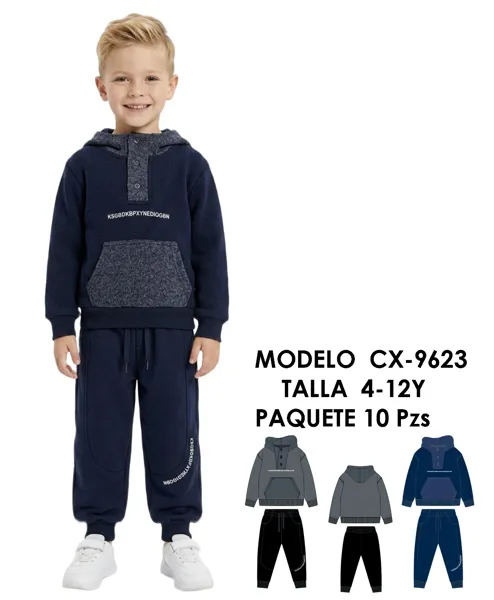 Conjunto de sudadera con capucha y jogger para niño