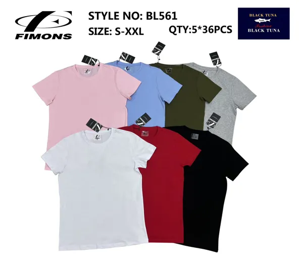 Playera básica de manga corta de cuello redondo para hombre
