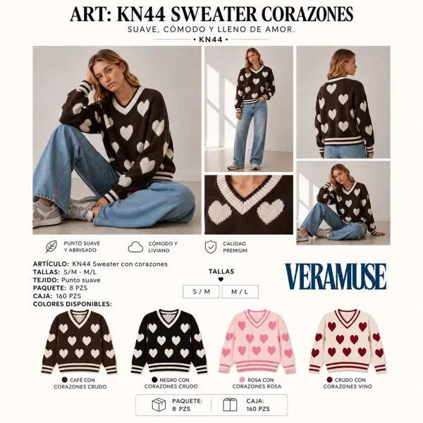 Suéter con corazones