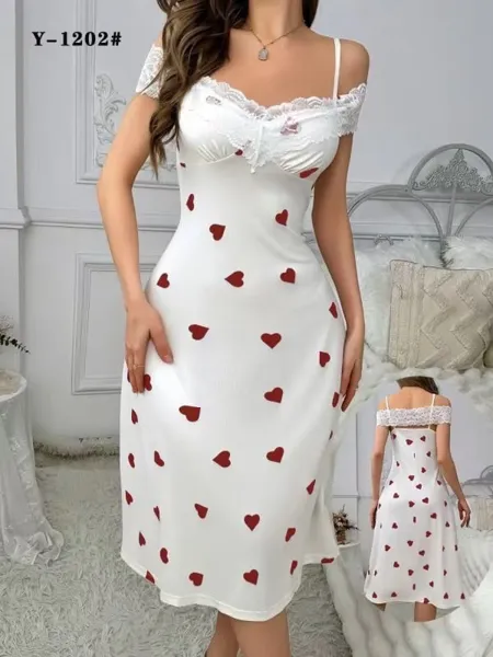 Baby doll con estampado de corazones