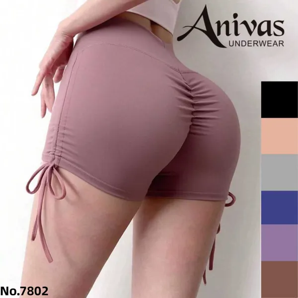 Short deportivo de cintura alta con realce y cordón lateral
