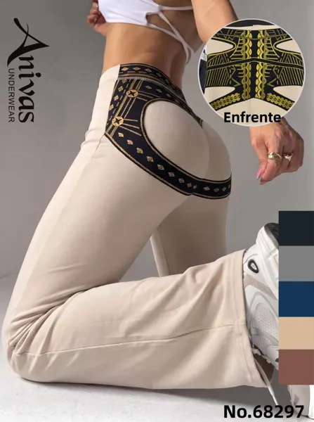Leggings deportivos de cintura alta con realce y estampado