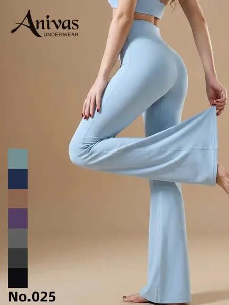 Pantalones deportivos acampanados de cintura alta ajustados