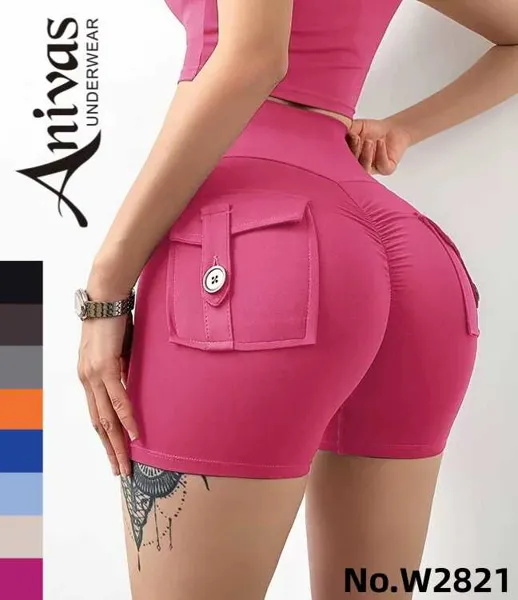 Short deportivo tipo cargo de cintura alta con bolsillos