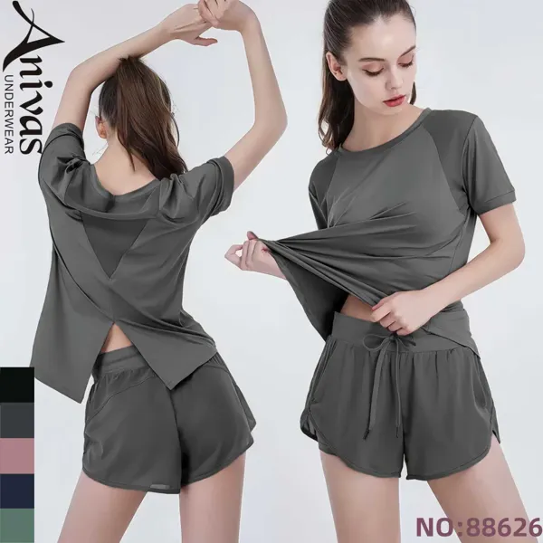 Conjunto deportivo de playera manga corta y short con cordon