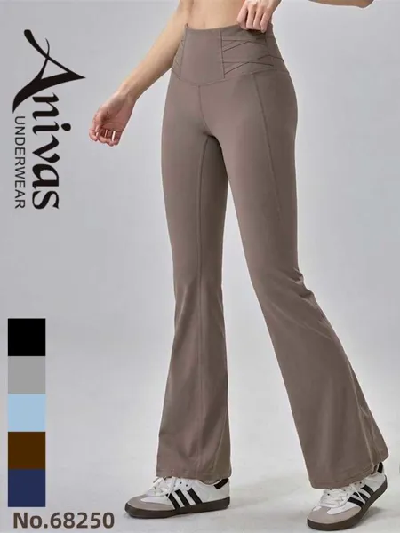 Pantalones deportivos acampanados de cintura alta