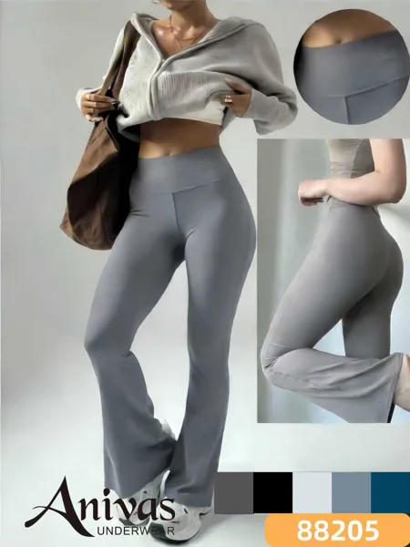 Pantalones deportivos acampanados de cintura alta