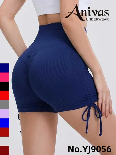Short deportivo de cintura alta con realce y cordon lateral