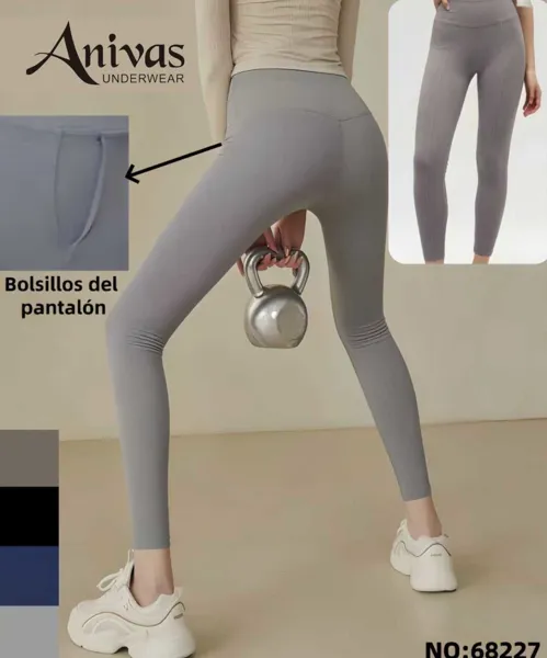 Leggings deportivos de cintura alta con bolsillos laterales