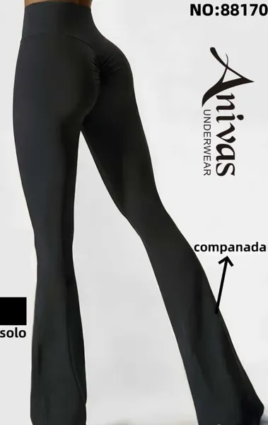Pantalones deportivos acampanados de cintura alta con realce