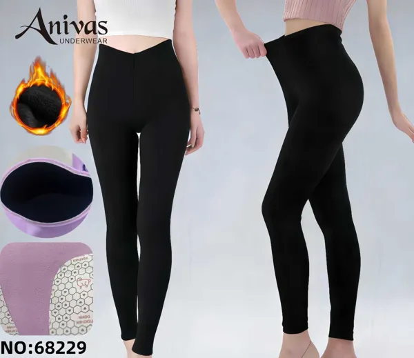 Leggings térmicos deportivos de cintura alta forrados en felpa