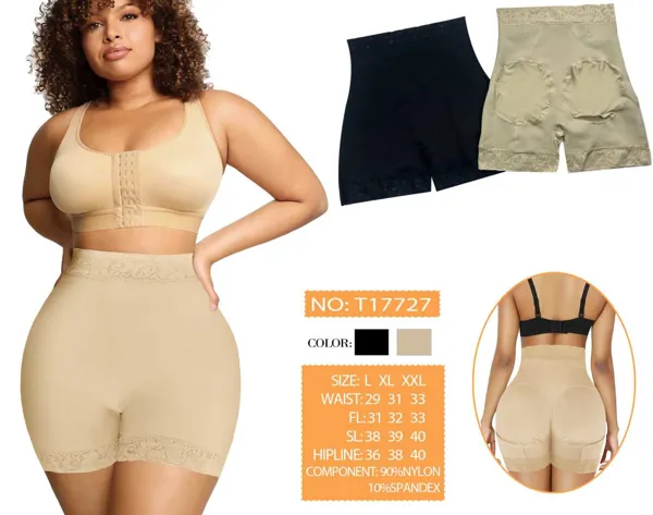 Faja moldeadora short de cintura alta con realce de glúteos