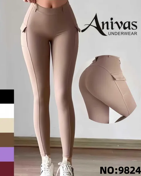 Leggings deportivos tipo cargo de cintura alta con bolsillos