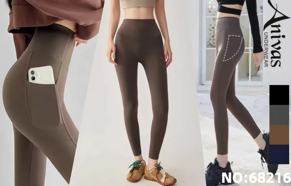 Leggings deportivos de cintura alta con bolsillos laterales