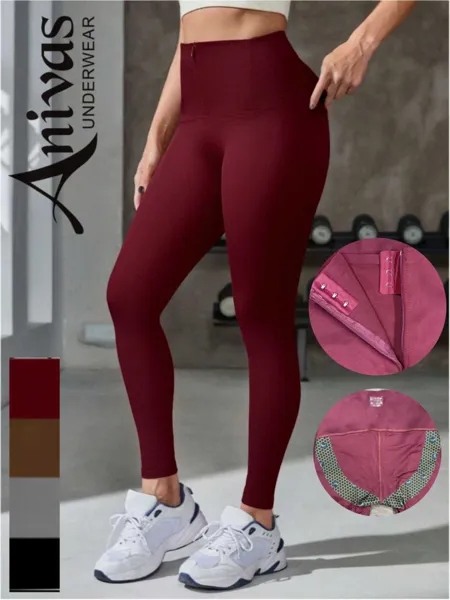 Leggings deportivos de cintura alta con faja y cierre